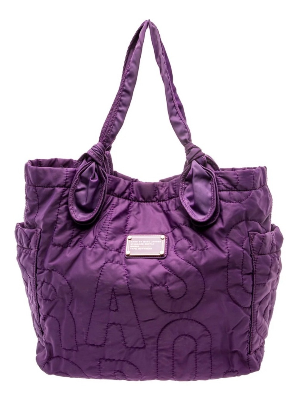Marc by Marc Jacobs Quilted Purple Logo Tote Bag